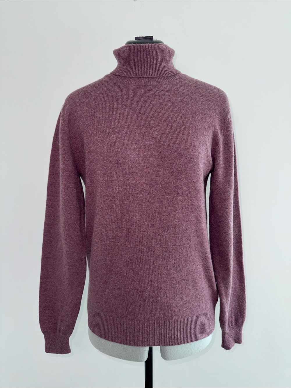 100% Cashmere Women's Mauve Cowlneck Sweater - Soft Turtleneck Pullover